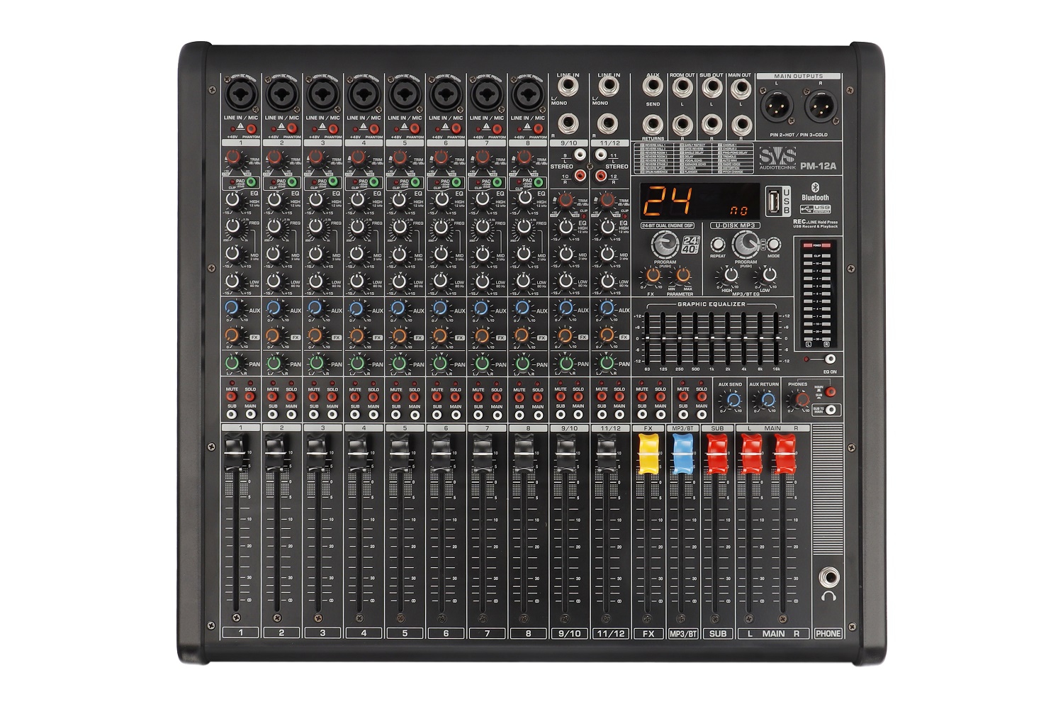 SVS Audiotechnik mixers PM-12A Активный аналоговый микшерный пульт, 12-канальный в Кисловодске